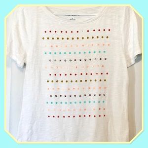 Tommy Hilfiger sequin signature white  t-shirt S